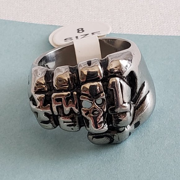 FTW Stainless steel Biker ring. For The Win Size 8 - Picture 5 of 8